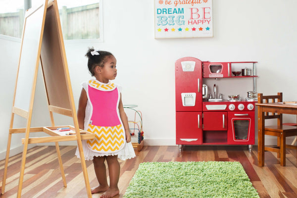 The Burpa Bib™ in Hot Pink/Chic Chevron