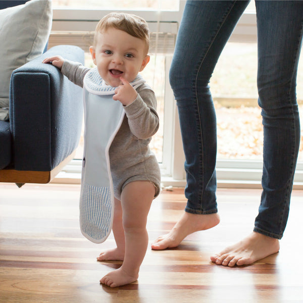 The Burpa Bib™ in Baby Blue/Saturday Seersucker